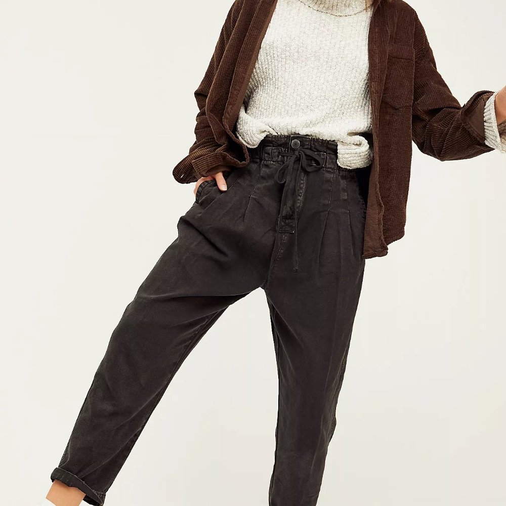 Free People Margate Pleated High Rise Trouser Sz M